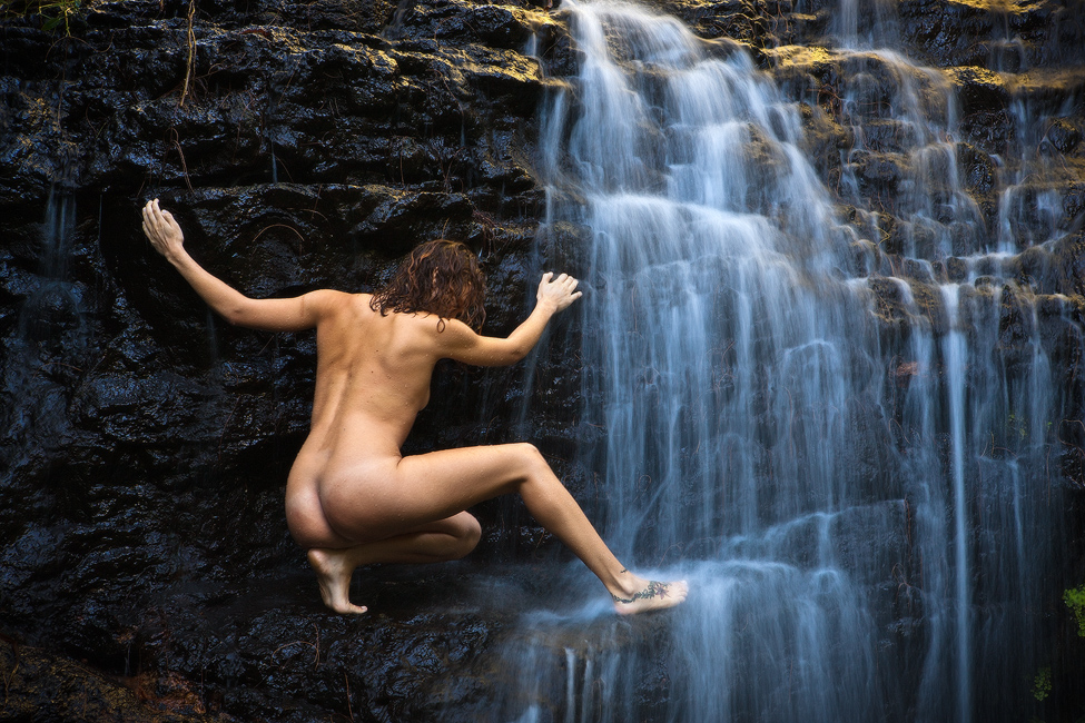 Nude Redhead Girl Waterfall